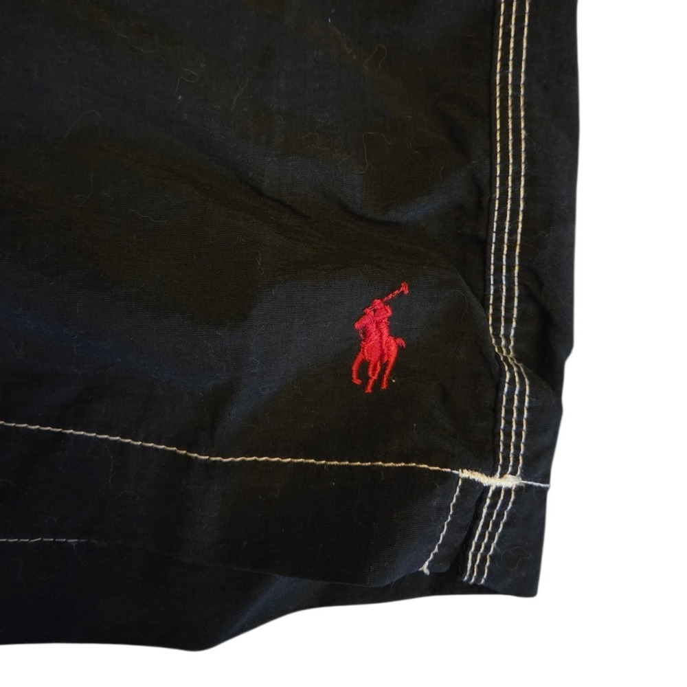 Polo Ralph Lauren Mens XXL Black Swim Trunks Contrast Stitch Cargo Board Shorts - Picture 4 of 5